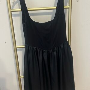 ASOS faux leather black mini corsette dress
